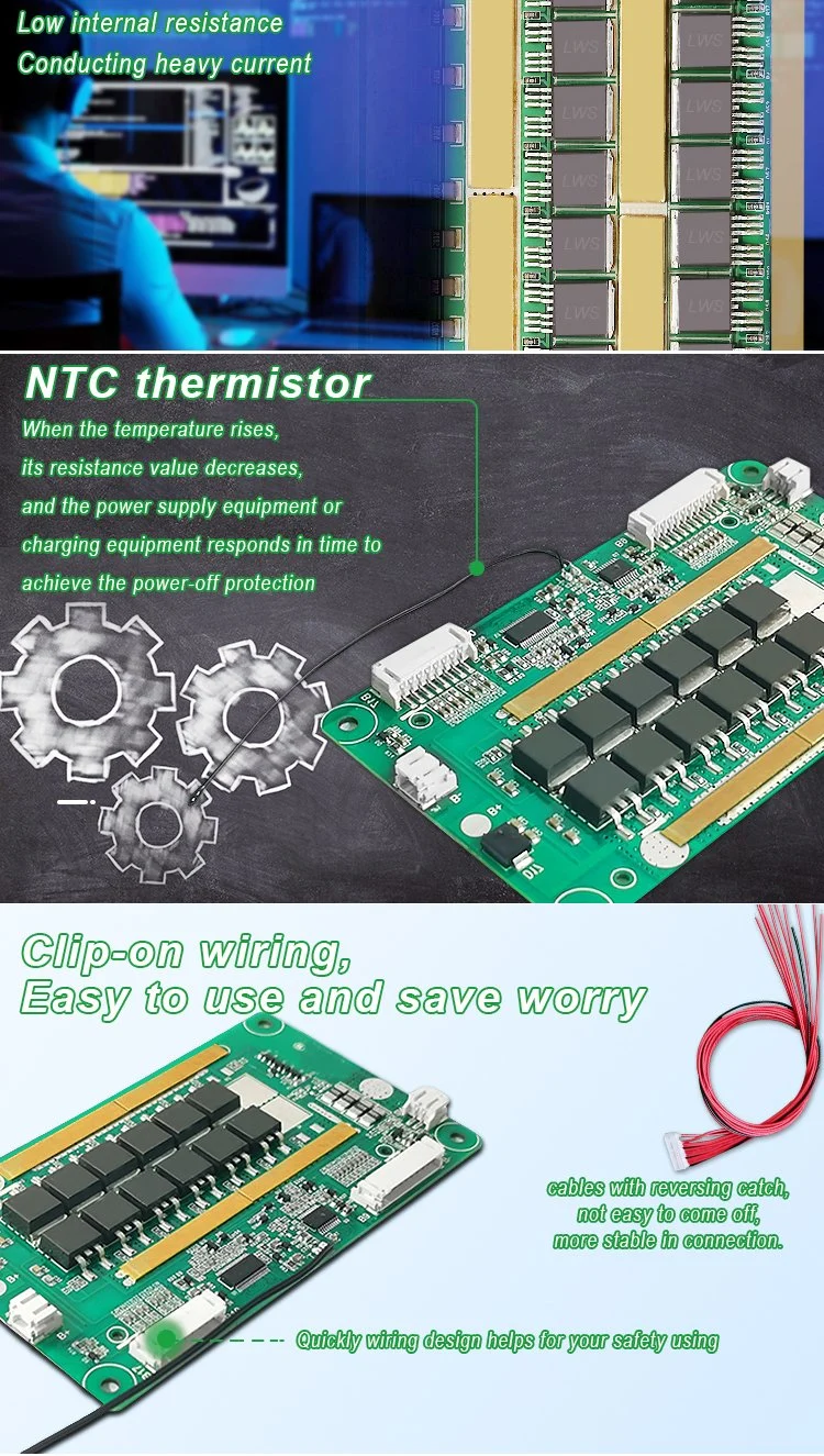 [Sample Customization]Lws Lithium Ion Smart 3s 12V BMS Small Size E Bike Battery Pack 36V 10s Protection Circuit Board 36V 40A BMS