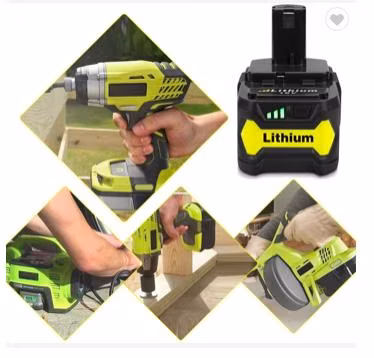 18 V 6,5 Ah P108 wiederaufladbarer Elektrowerkzeug-Akku, Ersatz für Ryobi Li-Ionen-Akku, tragbares Auto-Akku-Ladegerät